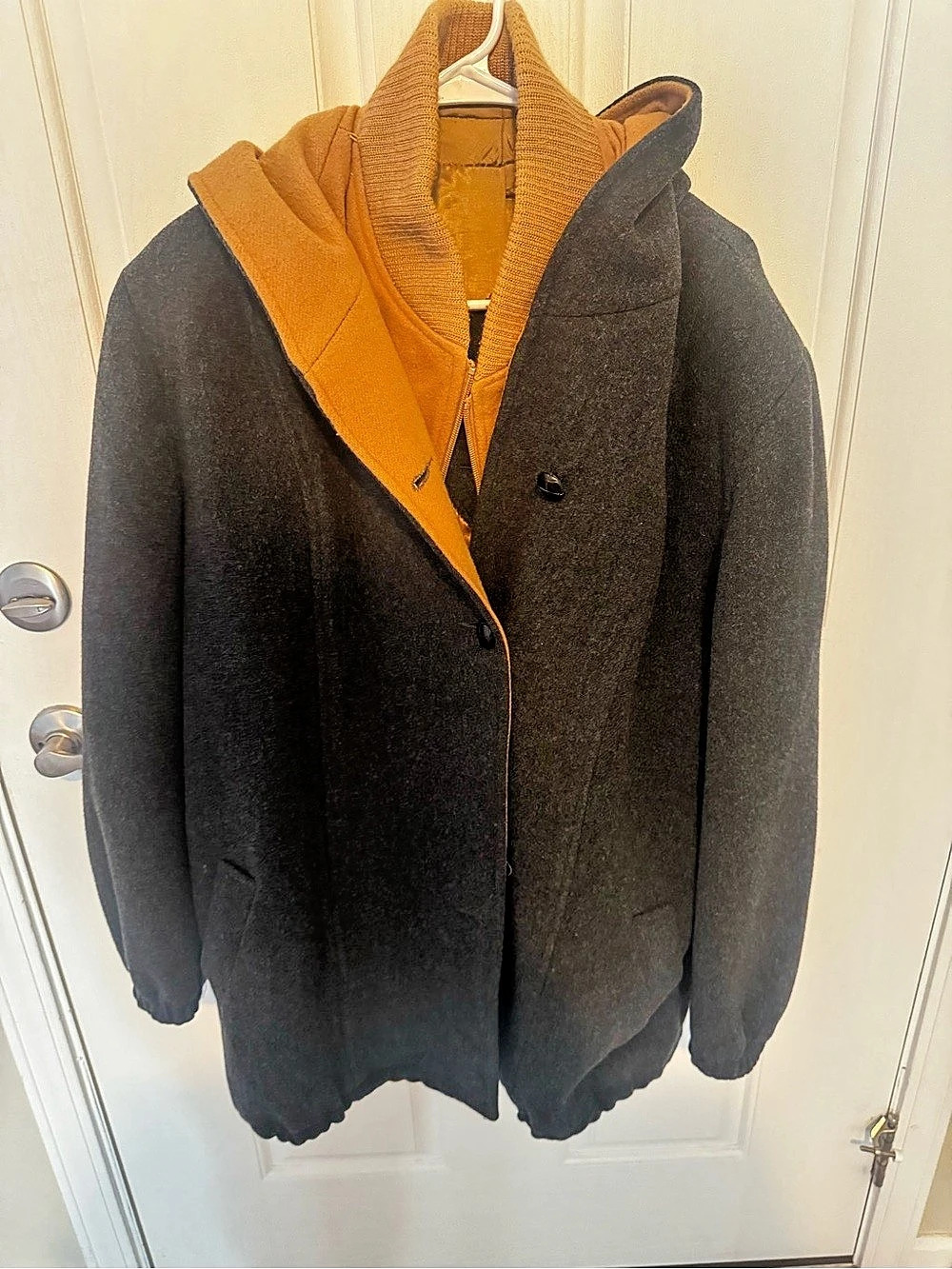 Authentic Mackintosh Vestcoat vintage 2-in-1 layered wool hooded coat